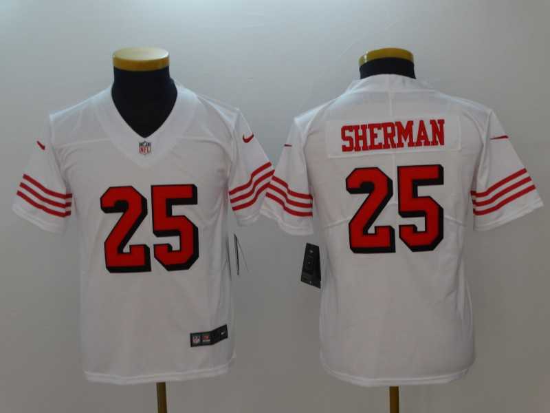 Youth Nike 49ers 25 Richard Sherman White Color Rush Vapor Untouchable Limited Jersey,We sell and wholesale Youth Nike 49ers 25 Richard Sherman White Color Rush Vapor Untouchable Limited Jersey on line form chian!